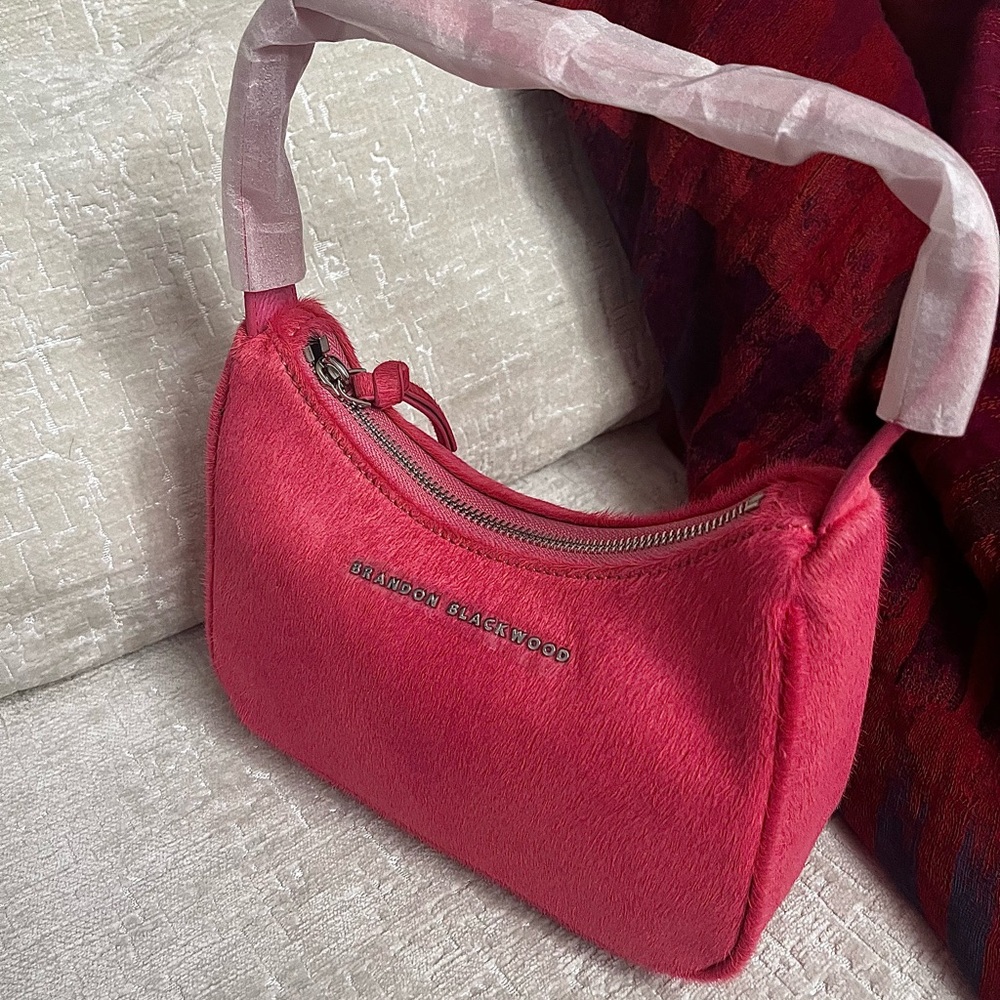 Brandon Blackwood Pink Ponyhair Shoulder Bag - Picture 3 of 3